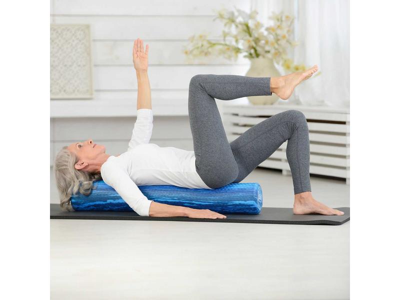 SISSEL Pilates Roller Pro Soft 15 x 90 cm Blau-marmoriert Pilates Trainingsgerät