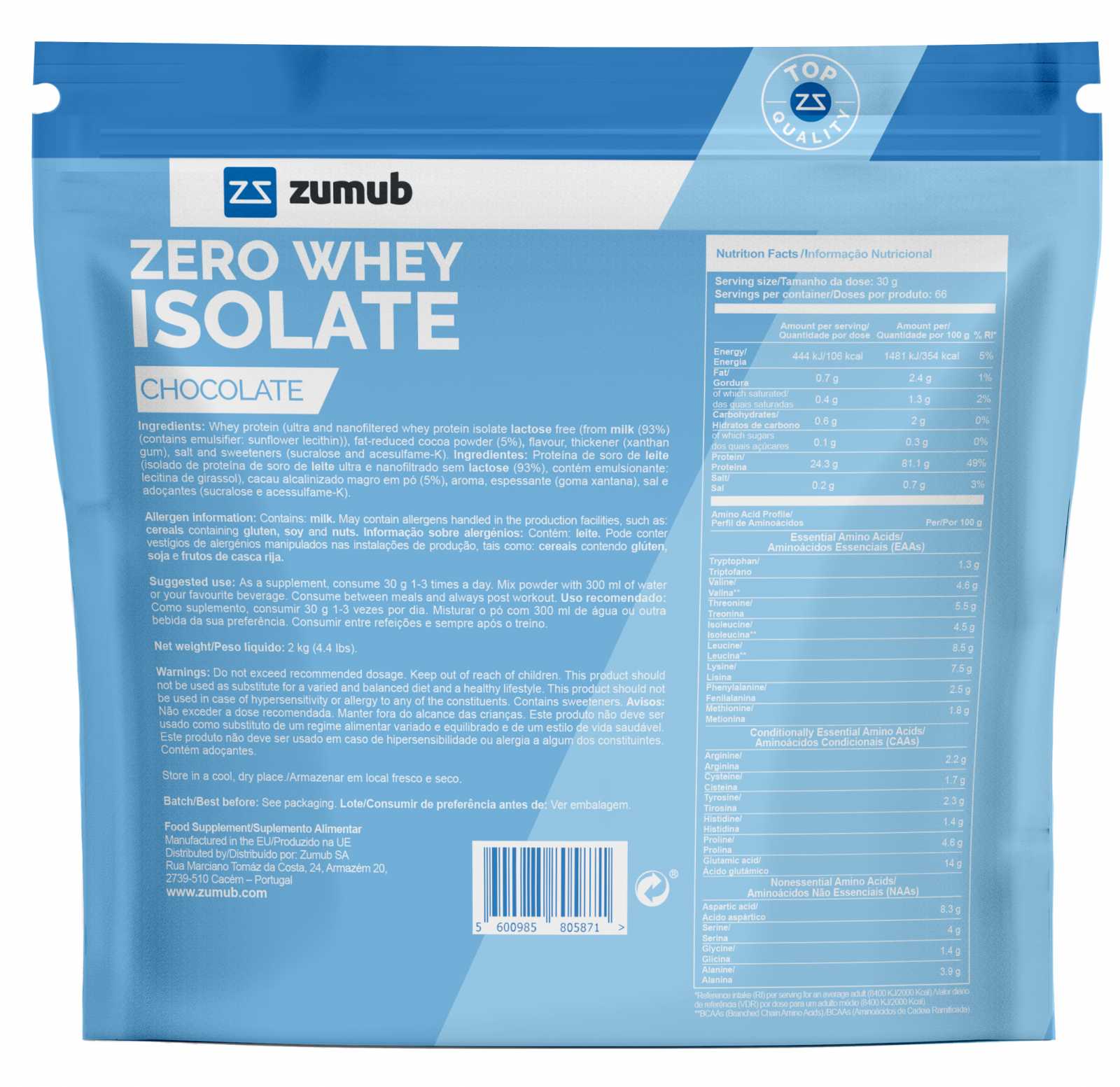 Zumub Zero Whey Isolate 500g