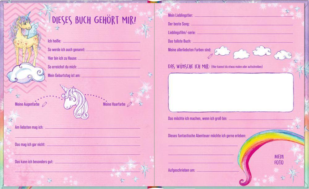 Freundebuch – Einhorn Paradies – Meine Freunde mit Wendepailletten-Patch