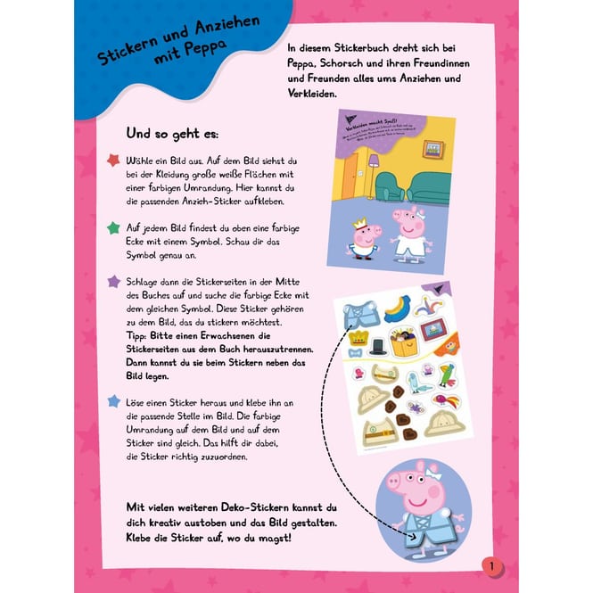 Peppa Wutz - Mein Stickerbuch - Anziehen mit Peppa