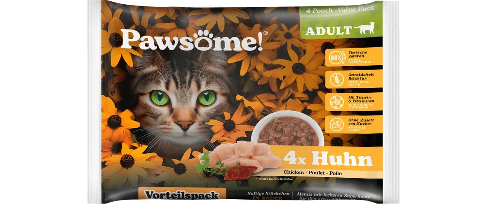 Cat Superfood Adult Huhn 4 x 85 gAlleinfuttermittel für ausgewachsene Katzen