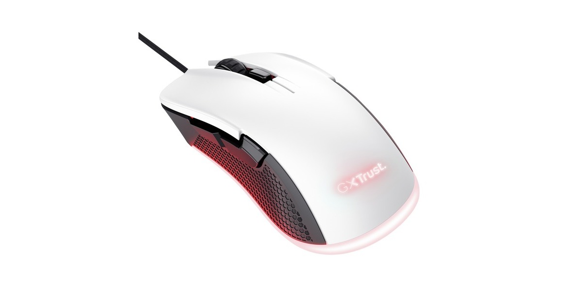 TrustGXT 922 Ybar ECO gaming muis  (Wit, RGB | 200 - 7200 dpi)