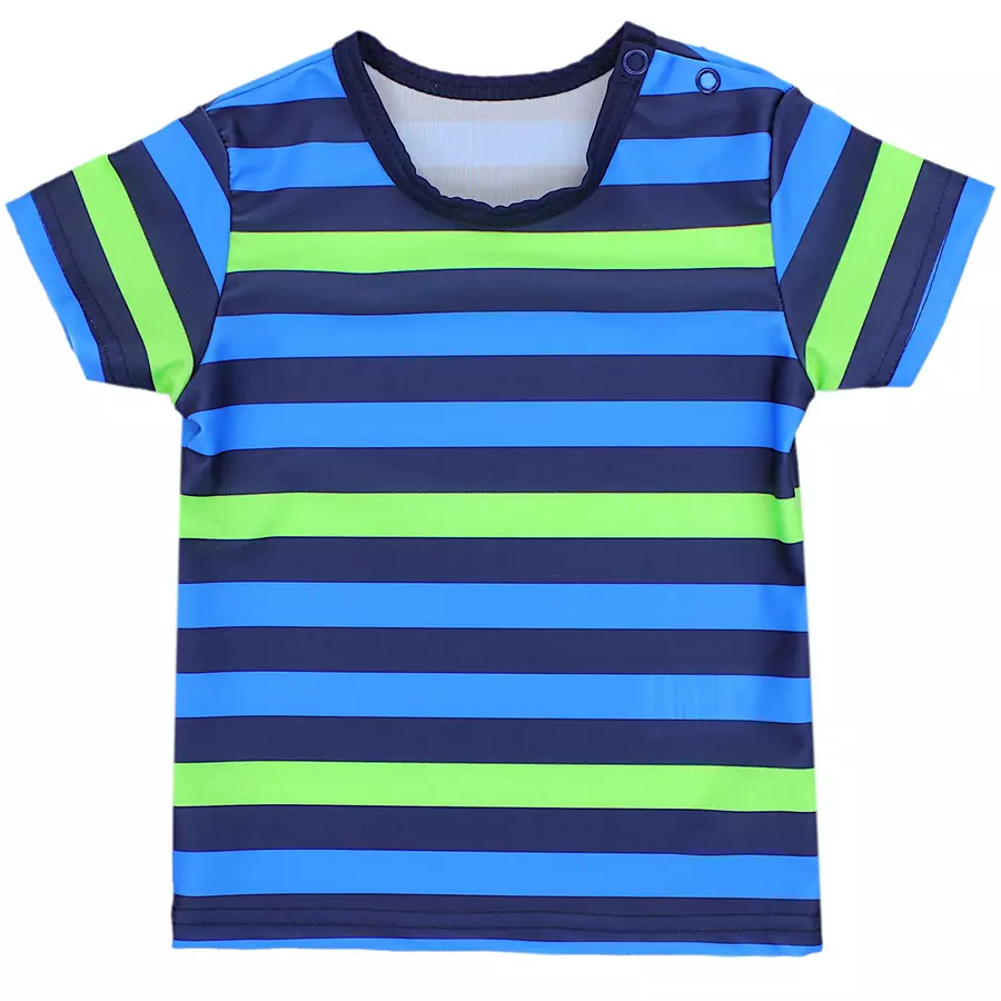 Aquarti Baby Jungen Bade-Set Zweiteiliger Badeanzug T-Shirt Hose dunkelblau