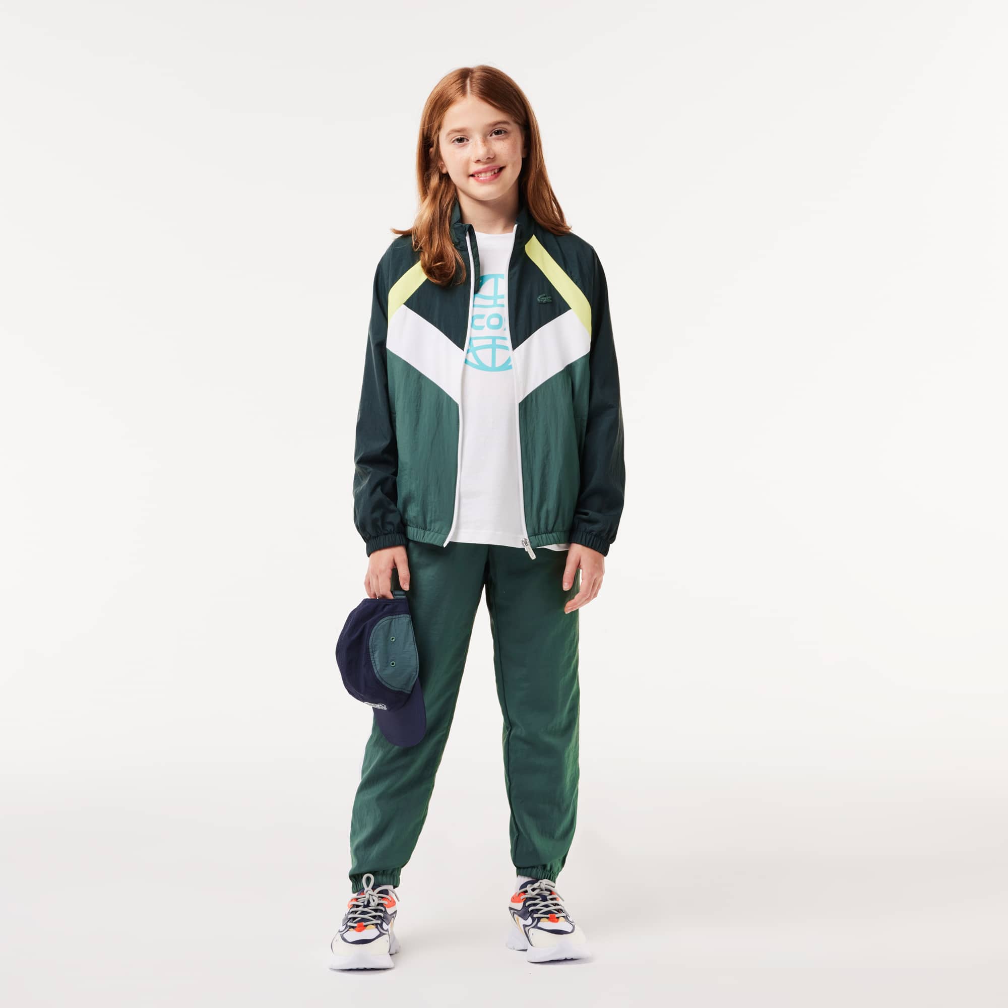 Veste zippée color-block en fibres recyclées Manteaux & Blousons - Vert - Lacoste - Enfant