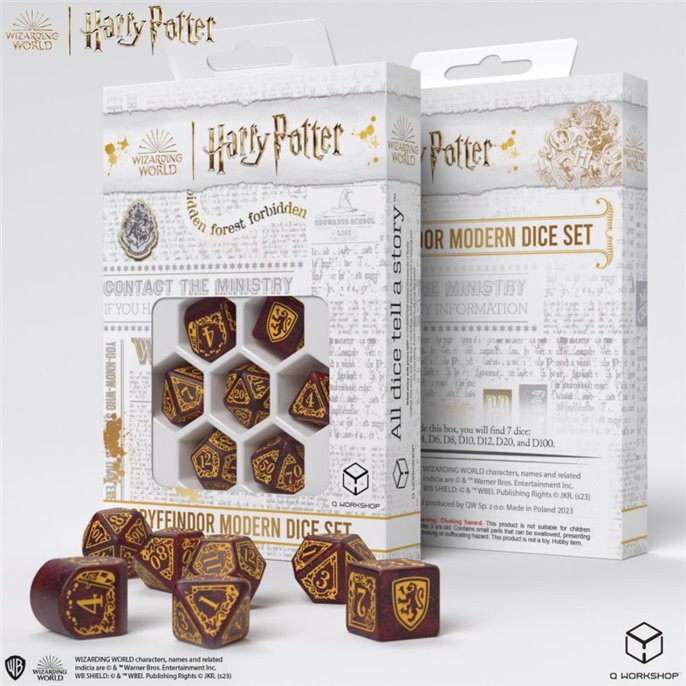 Set de dés modernes Harry Potter Gryffondor Rouge