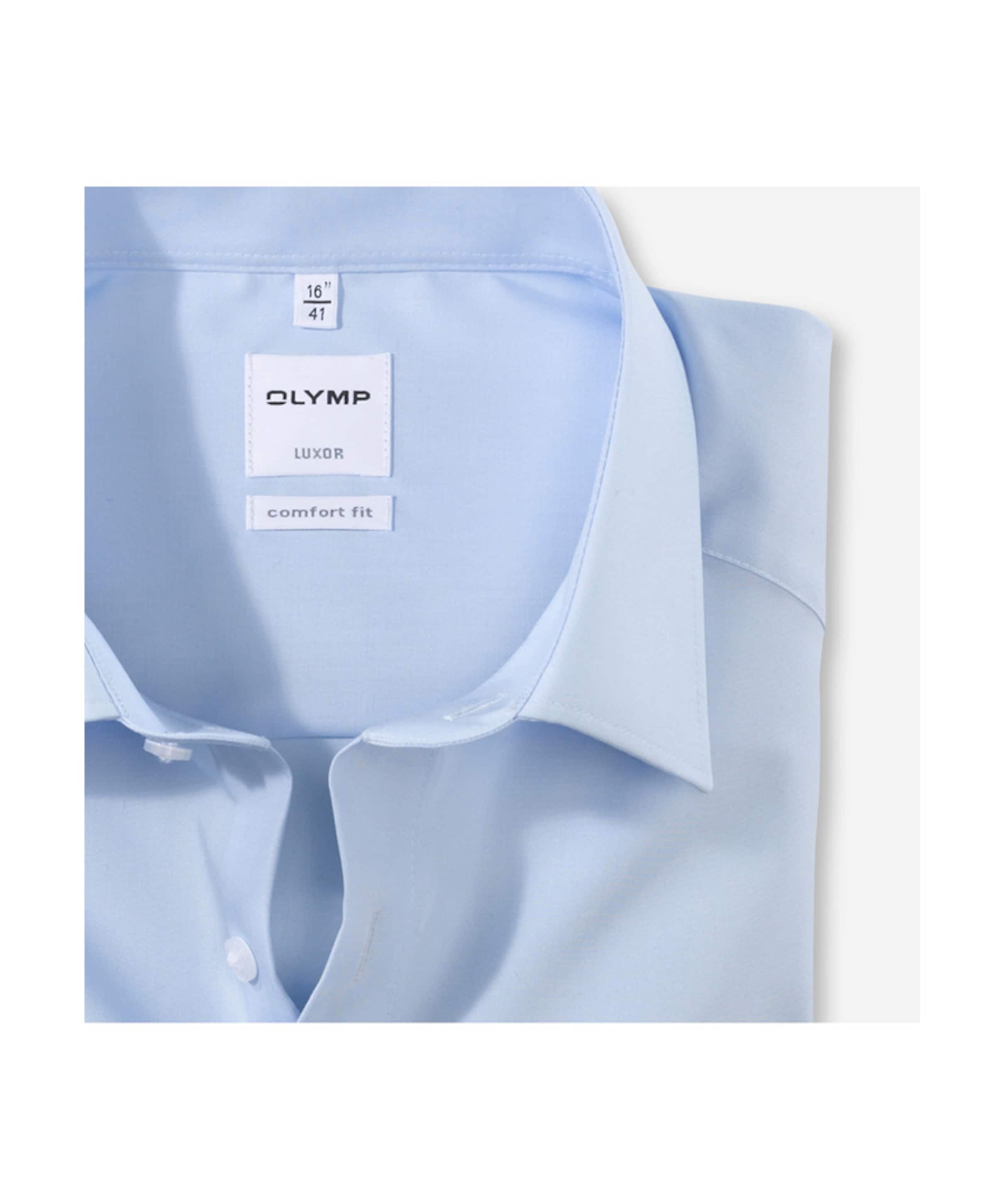Olymp Comfort Fit Luxor Heren overhemd lange mouw blauw
