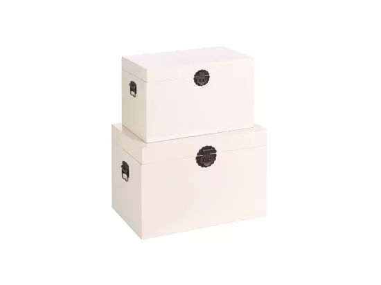 Duo de coffres Blancs Meuble Chinois - PEKIN