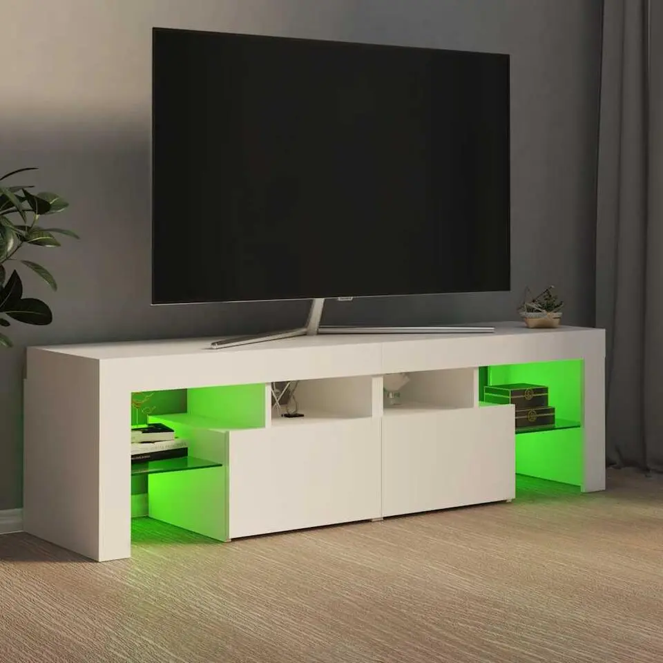 vidaXL - Tv-kast - Wit - Bewerkt hout