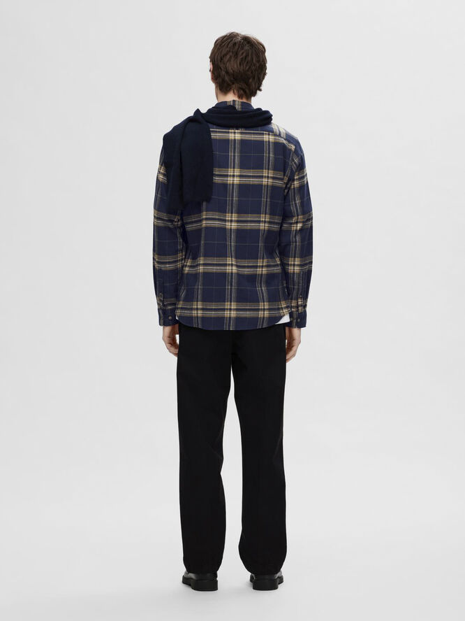 Selected Homme SLHSLIMOWEN-FLANNEL SHIRT LS NOOS Sky captain/ermine