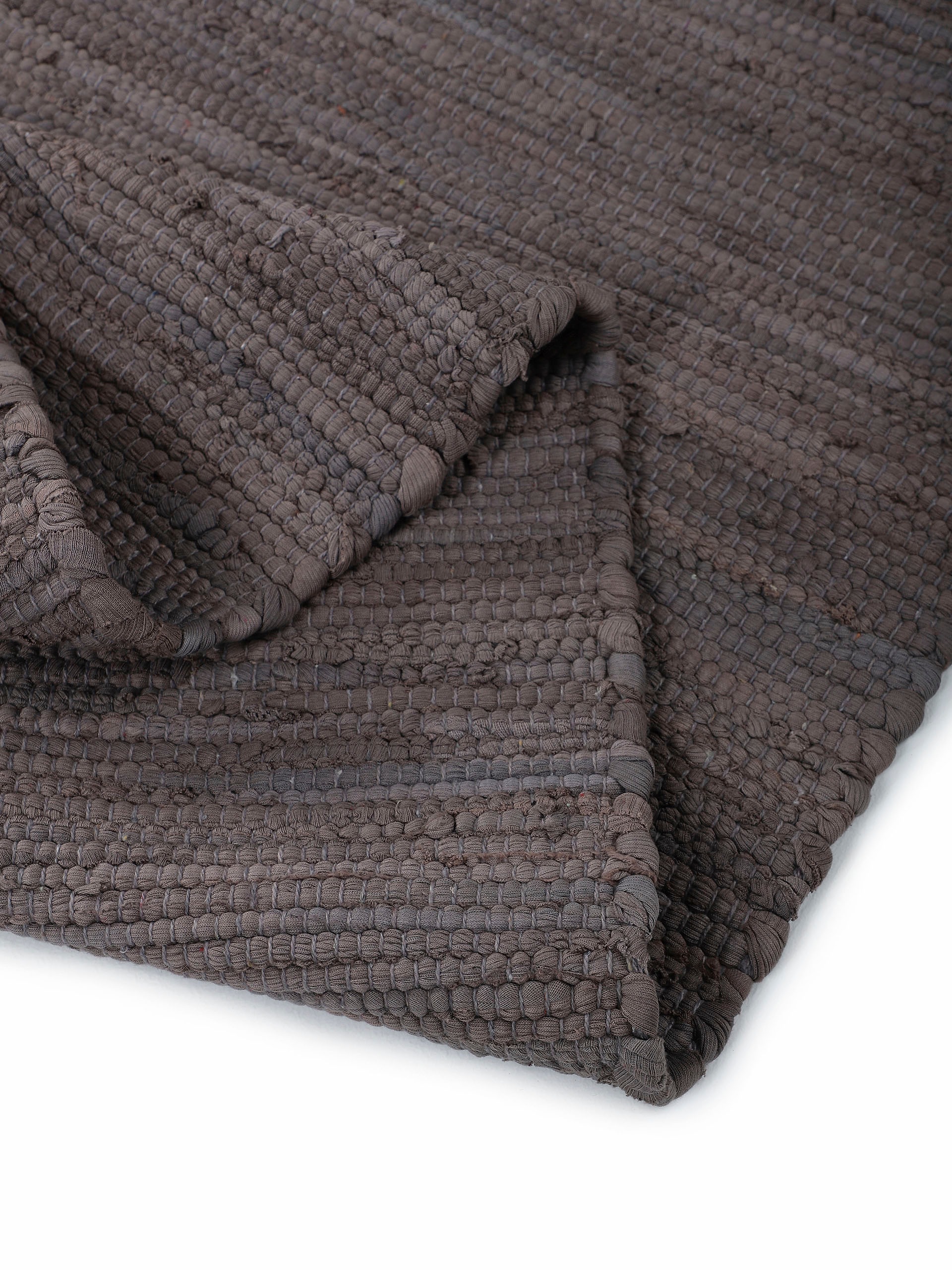 my home Teppich »Handweb Uni , Wendeteppich« rechteckig 5 mm Höhe Fleckerlteppich, reine Baumwolle, handgewebt, Uni, mit Fransen
