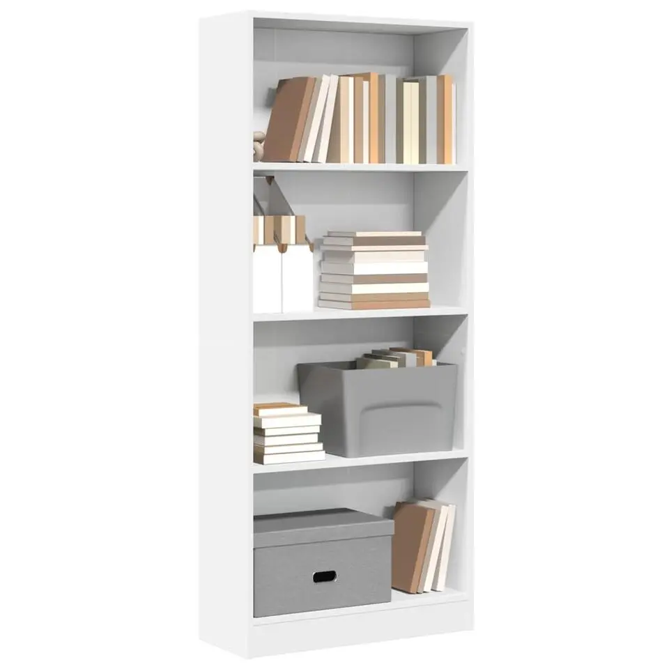 vidaXL - Boekenkast met 4 vakken voor kantoor - Wit - Hout - 60x24x143 cm