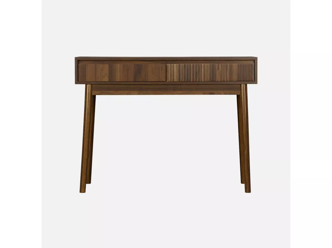 Console décor bois de noyer. 2 tiroirs - Linear