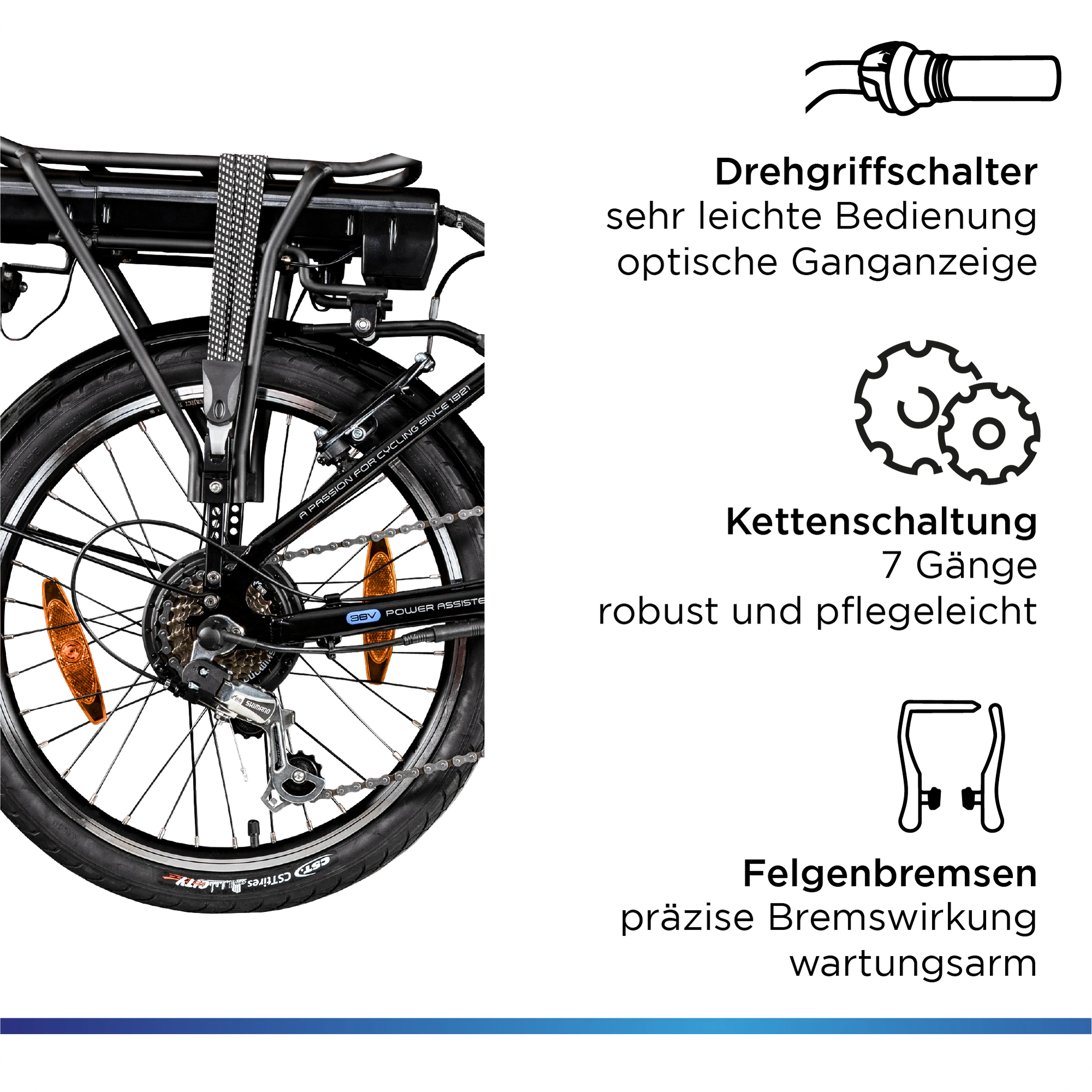 Zündapp Z110 E Bike 20 Zoll E Klapprad für Damen und Herren 150 - 185 cm