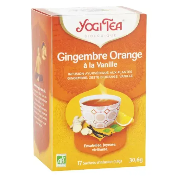 Chá Yogi de Gengibre, Laranja e Baunilha - 17 sachês