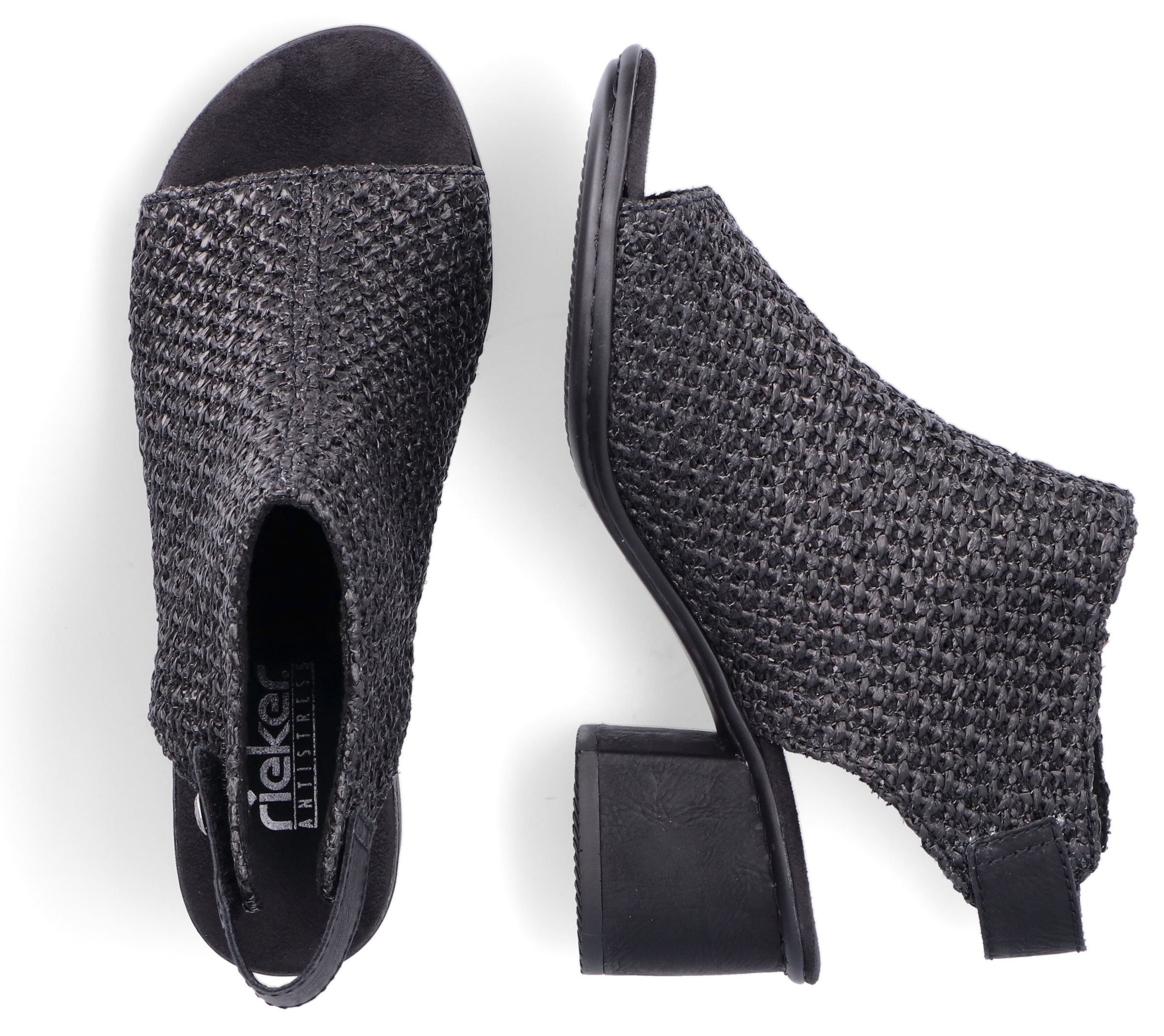 Rieker Sandalette  , Sommerschuh, Sandalette, Blockabsatz, in modischer Flecht-Optik