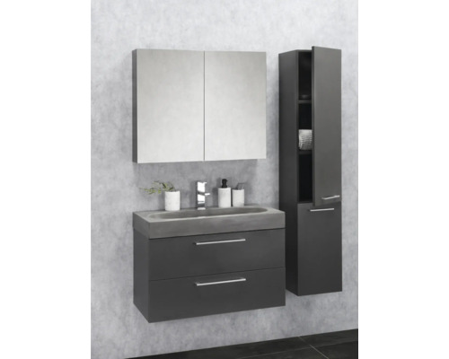 Somero hoge kast, antraciet, hoogte 150 cm, breedte 30 cm, links of rechts te monteren