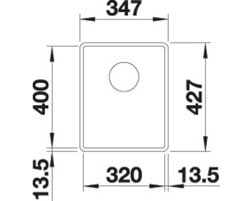 Blanco SUBLINE 320-F spoelbak, 347 x 427 mm, antraciet, 523416