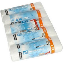 Sac poubelle HDPE à liens coulissants, 20 litres