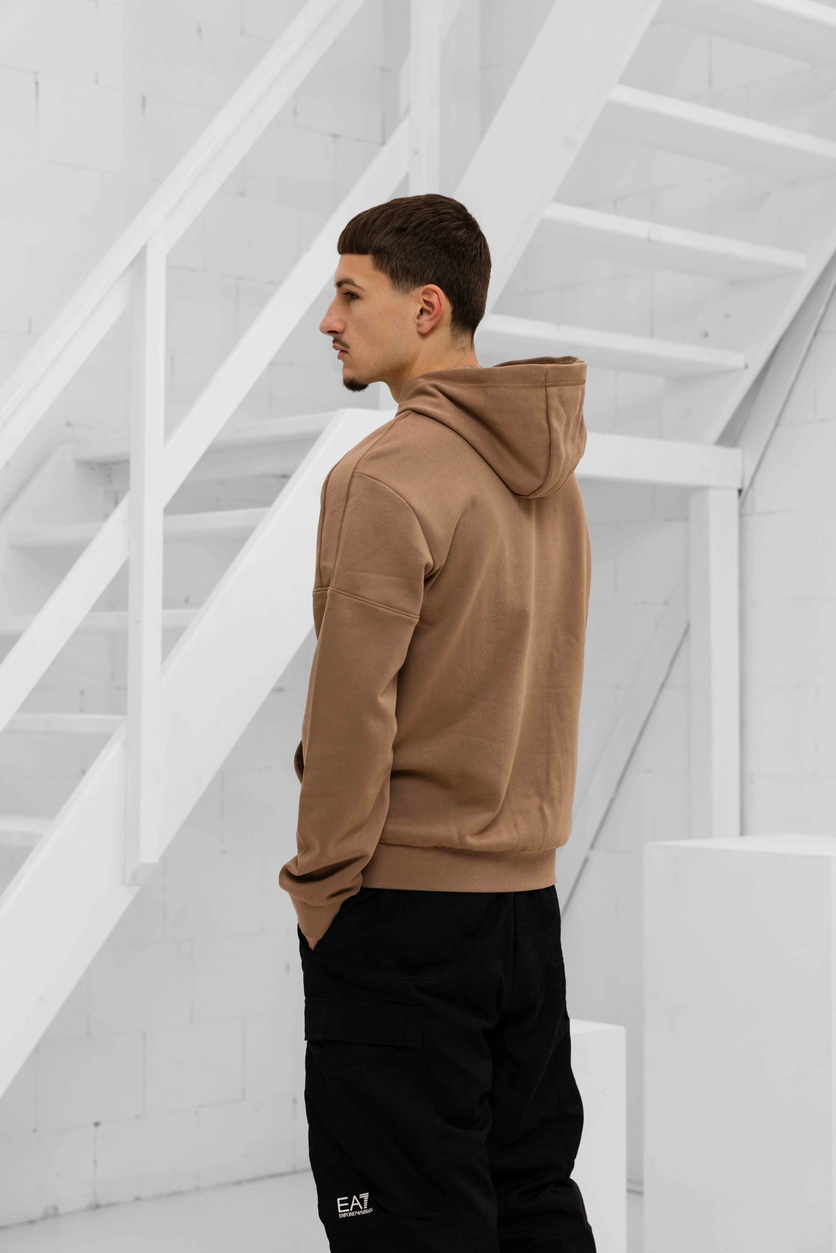 EA7 Emporio Armani 6DPM18 Hoodie Heren Lichtbruin