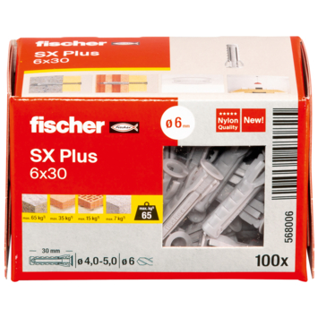 Fischer SX -plug 6x30mm 100 stuks