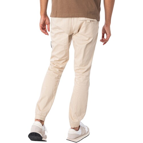 Calvin Klein Jeans - Pantalones Informales Monologo Badge Blanco