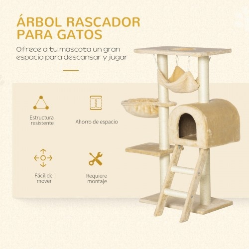Árvore para Gatos PawHut com Rede e Poste Arranhador