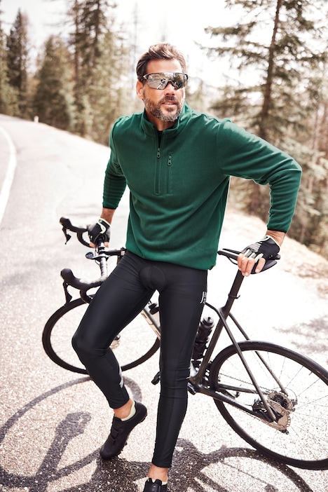 JAY-PI Fleece-Troyer, Bikewear, Langarm, Kragen mit Zipper,