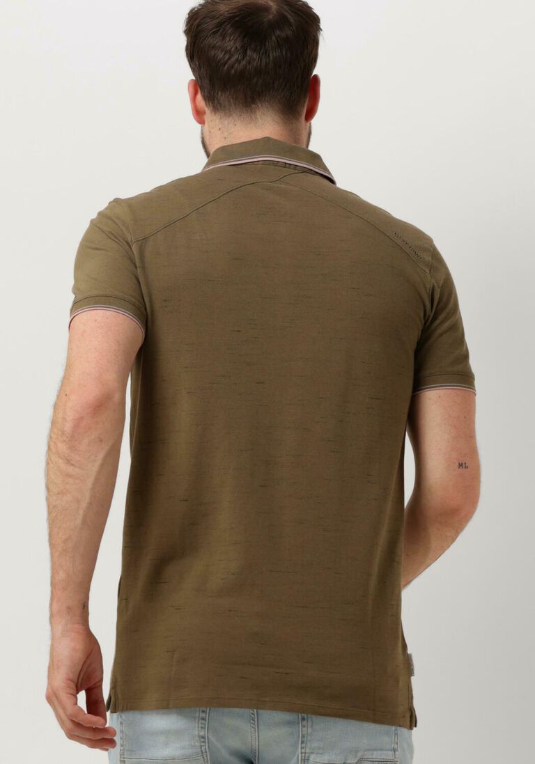 CAST IRON groene cast iron polo short sleeve polo injected cotton pique