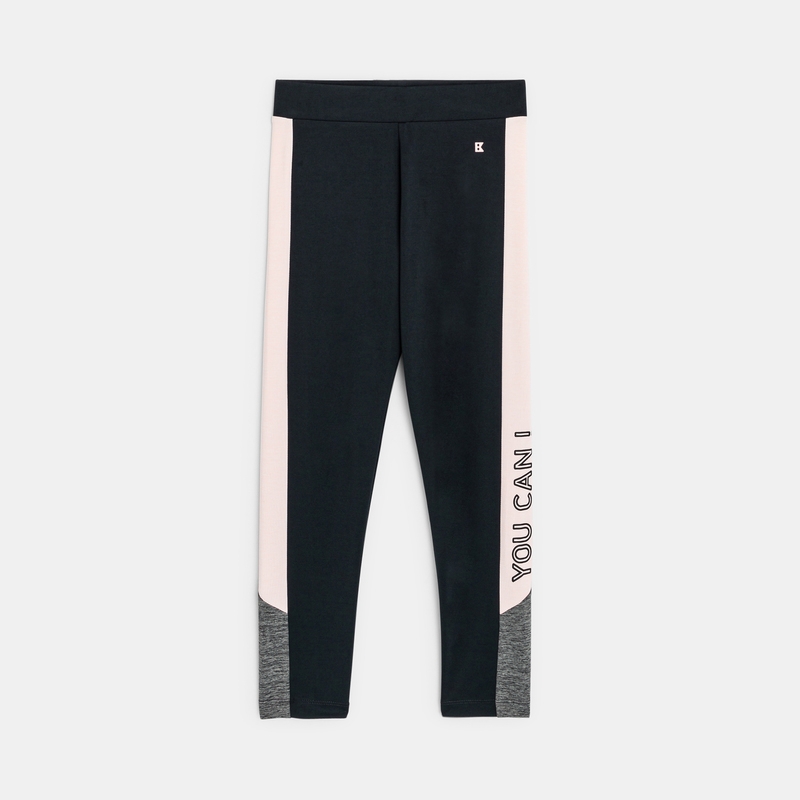 Legging de sport à message gris fille
