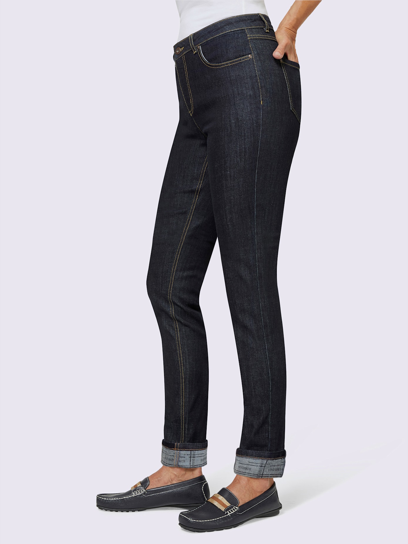 Jean basique femme avec ourlets