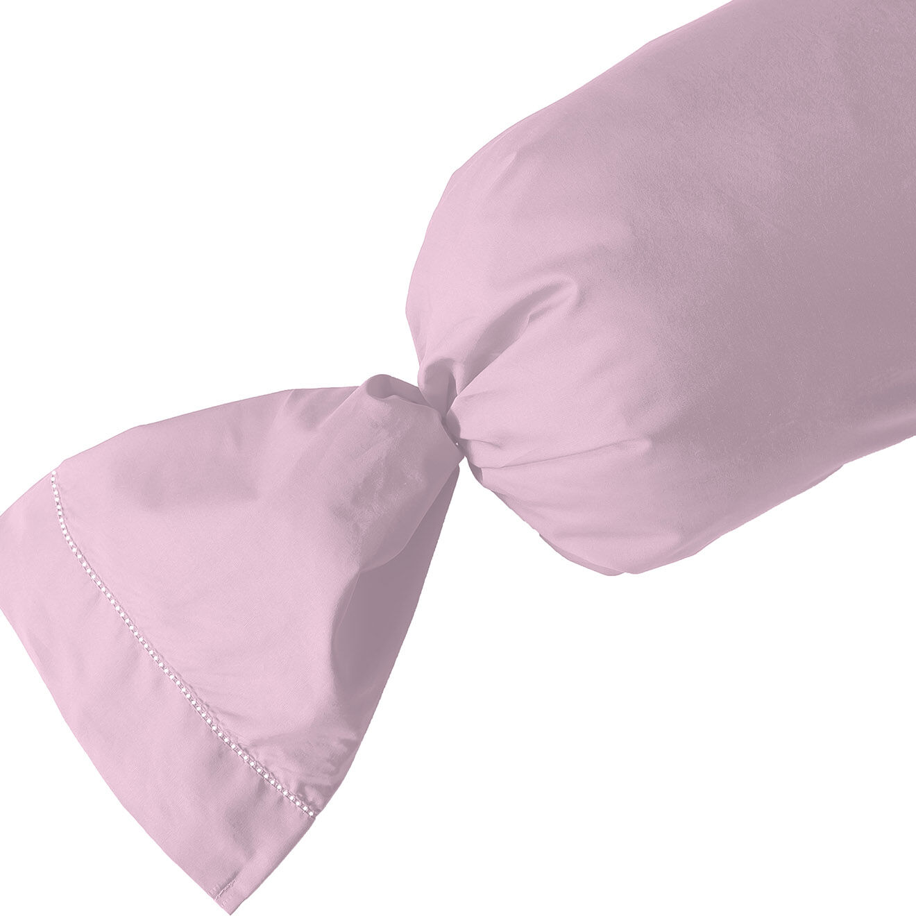 Perle de Coton Taie de traversin 100% Satin de Coton rose poudré