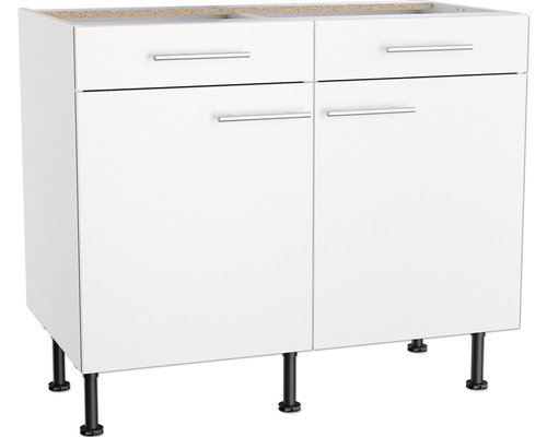 Optifit onderkast met lade en draaideur Bengt932 BxDxH 100x58,4x87 cm wit mat gedemonteerd scharnier omkeerbaar (links of rechts te monteren)