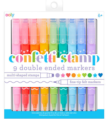 Ooly Doppelseitiger Filzstifte - 9 st. - Confetti Stempel