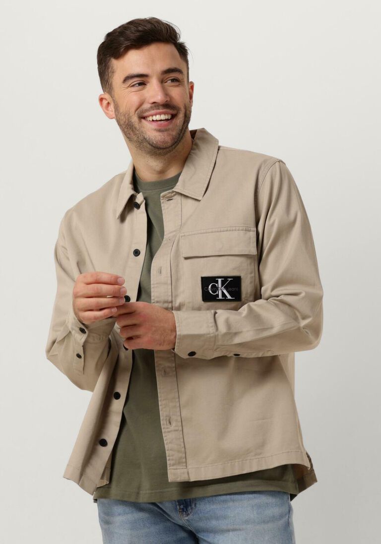 CALVIN KLEIN taupe calvin klein overshirt utility shirt