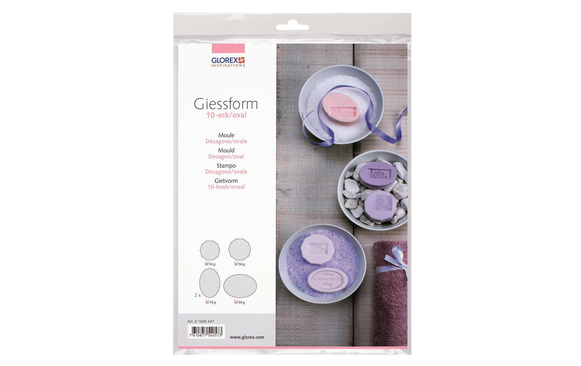 Giessform 10eck, OvalSeife Giessform