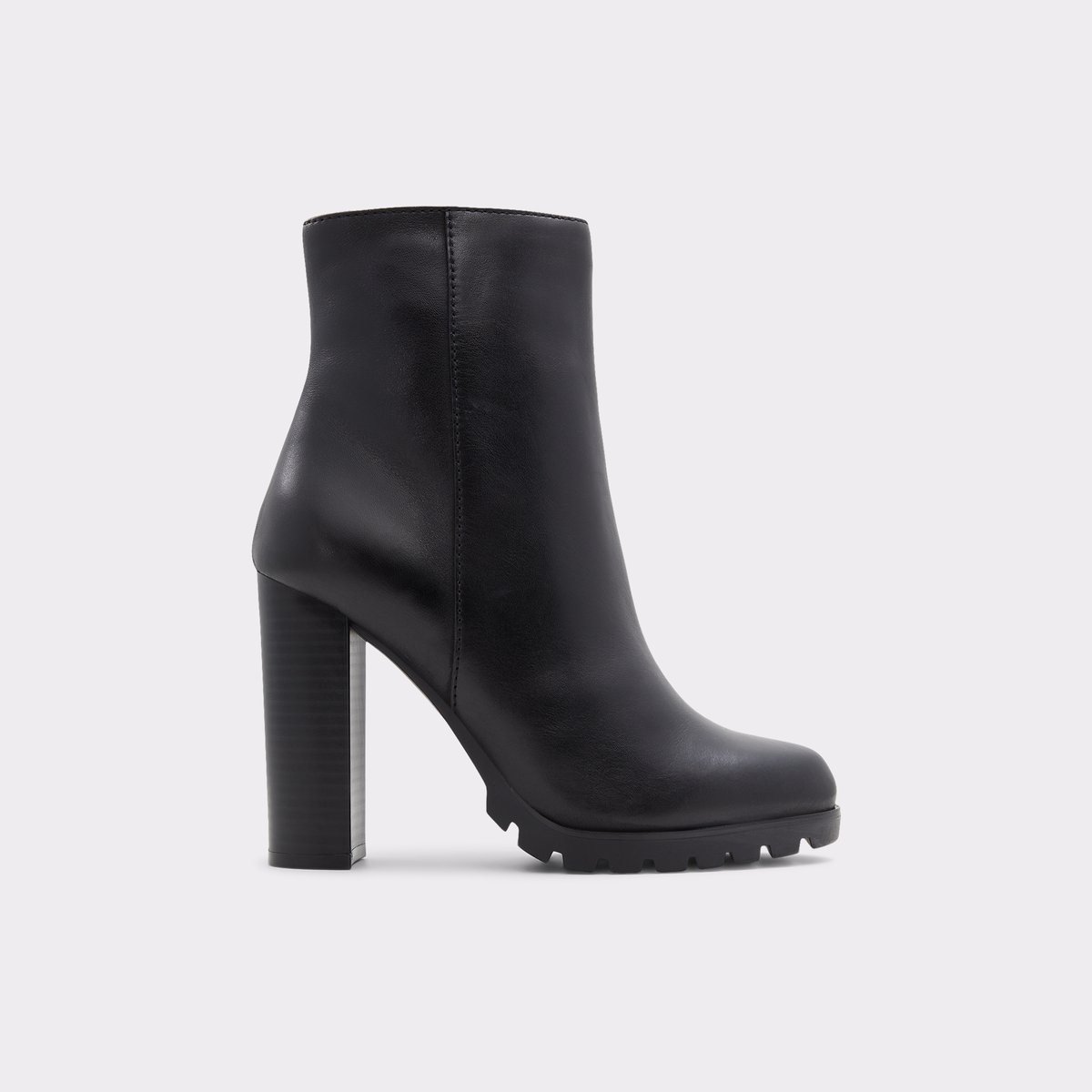Doria Black Leather Smooth Women Ankle boots
