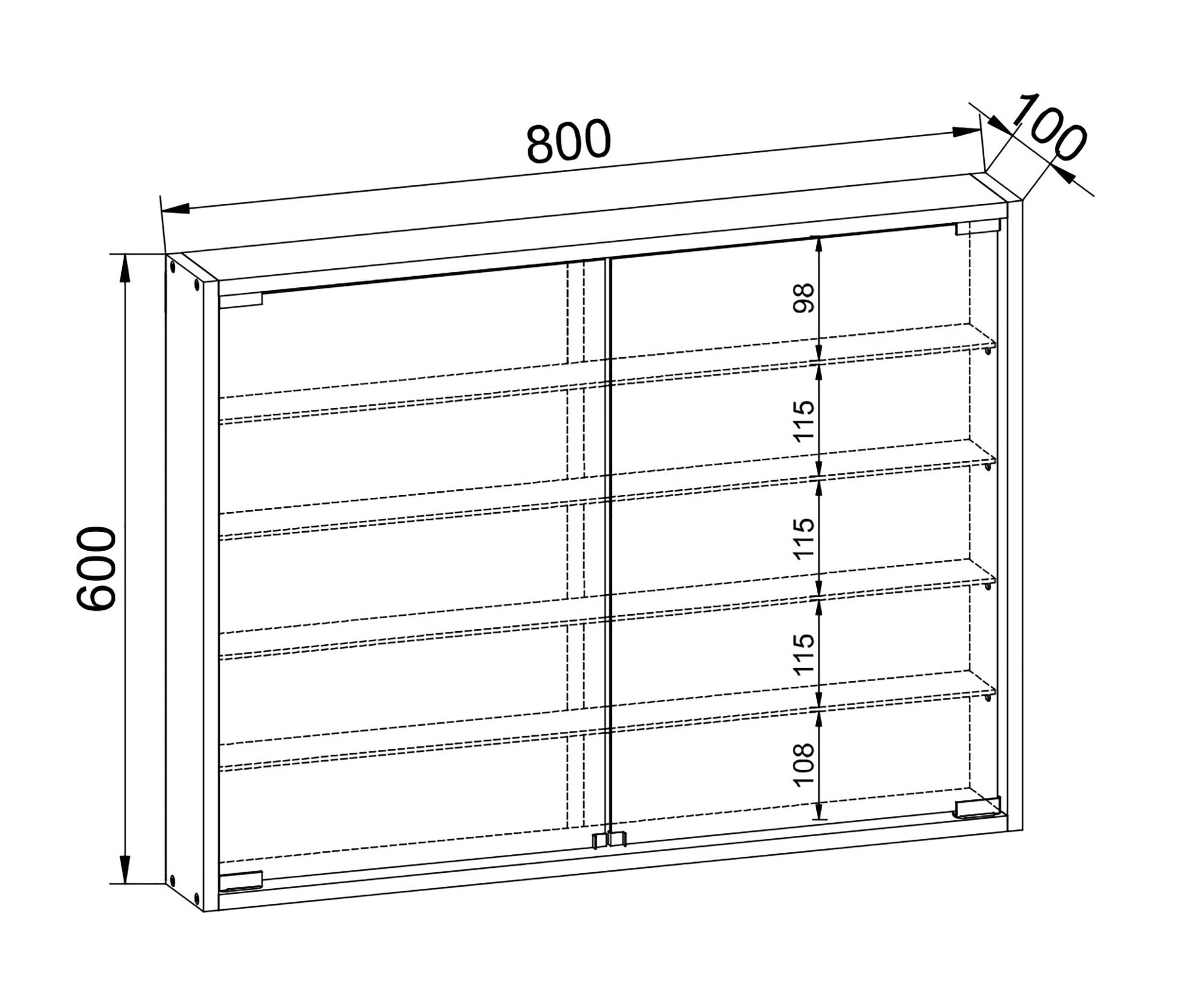VCM Holz Glas Hängevitrine Wandvitrine Sammel Deko Sammler Vitrine Mandosa L