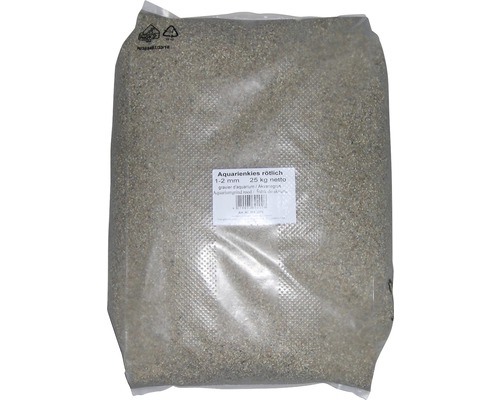 Aquariumgrind 1-2 mm, 25 kg, roodachtig