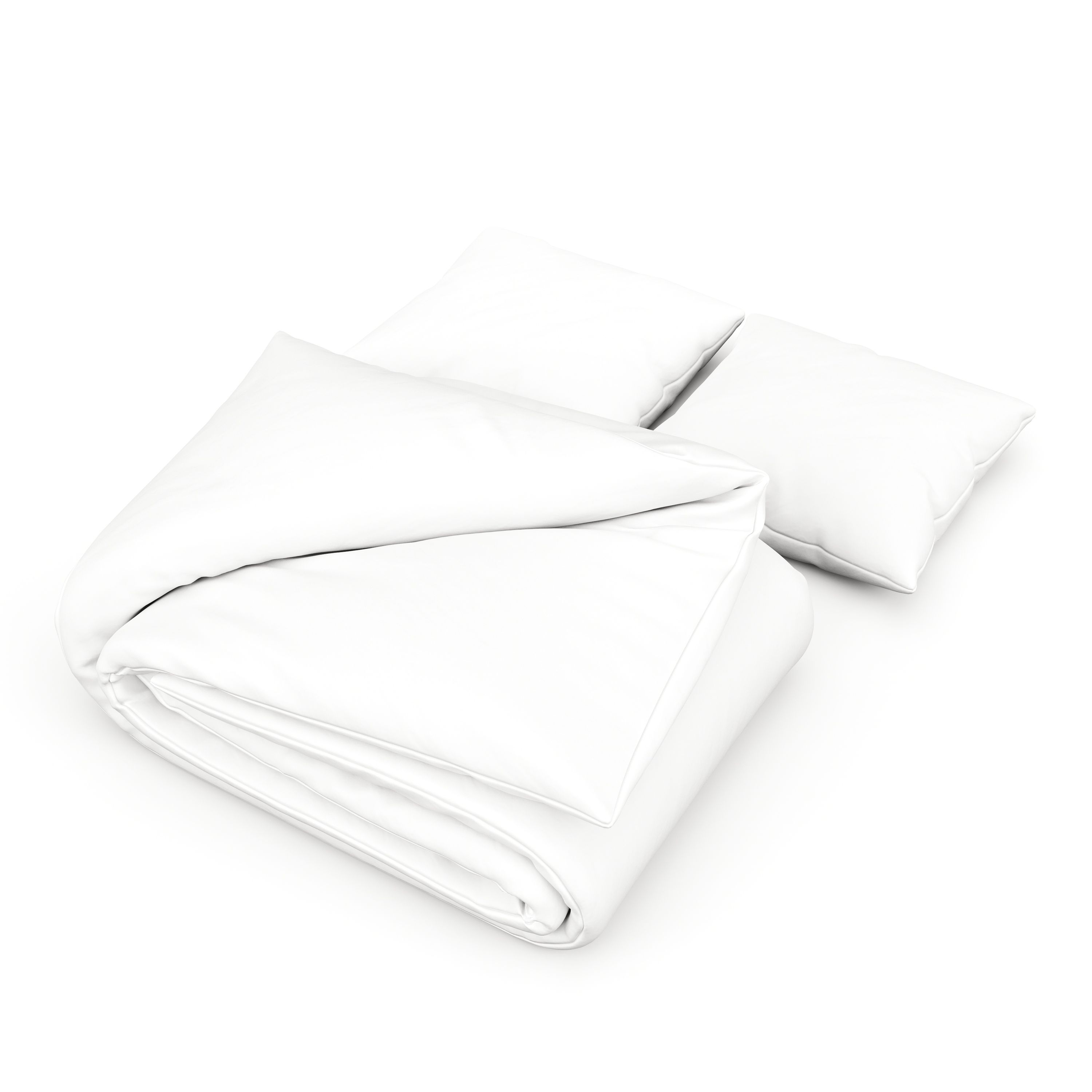 Bettwäsche 3-teilig 65 x 65 cm + 200 x 210 cm weiss