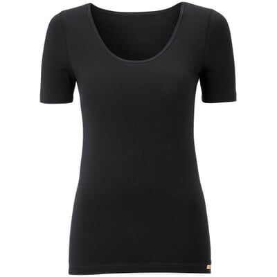 Damen-Kurzarmshirt, Schwarz