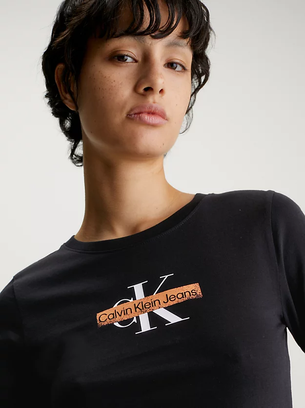 Camiseta de manga comprida com logotipo