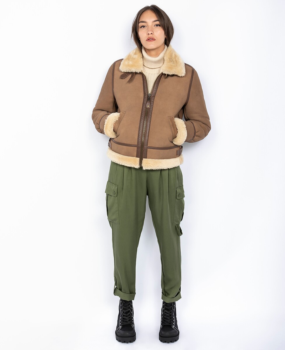 Jaqueta bomber de pele de carneiro SCHOTT LCW1255A