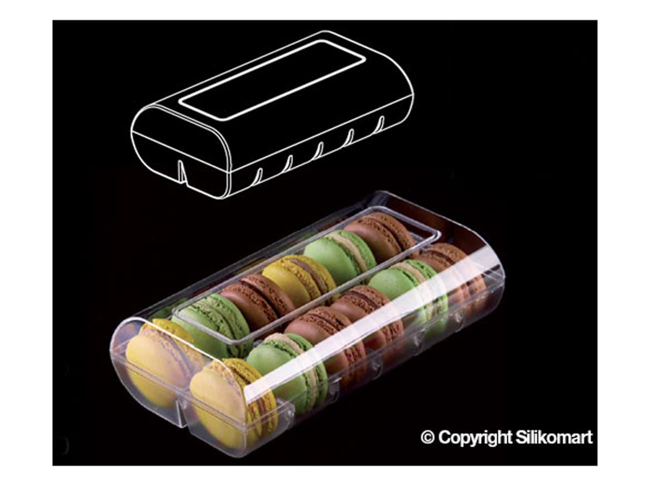 Boîte à macarons Macado - pour 12 macarons - fuchsia - Silikomart