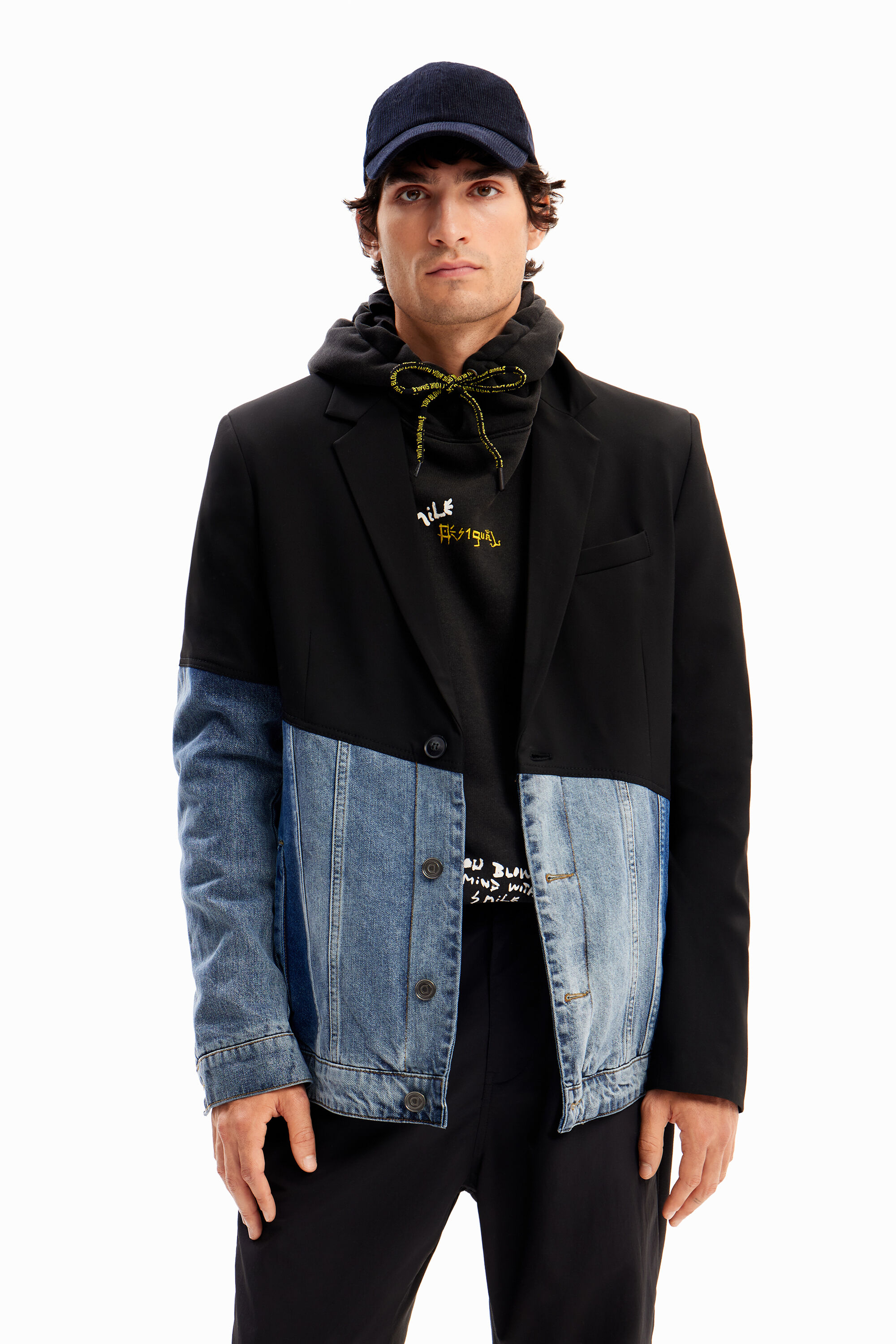Blazer jeans bicolor