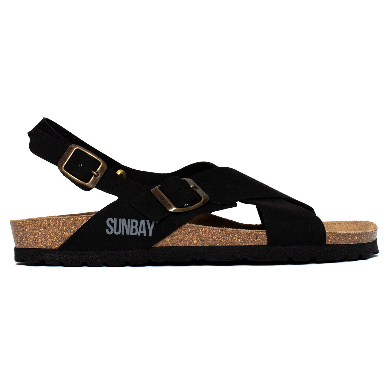Sunbay Sandales en Velours de Cuir Augusta noires