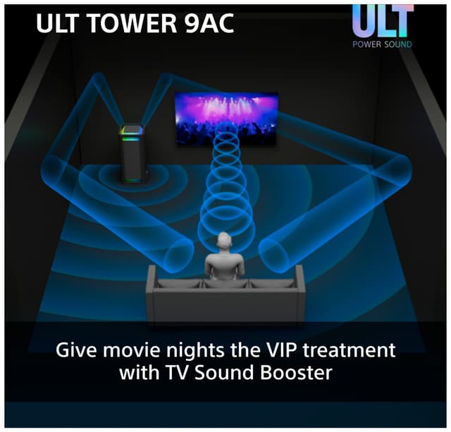 Sony ULT Tower 9AC partyhøjtaler (sort)