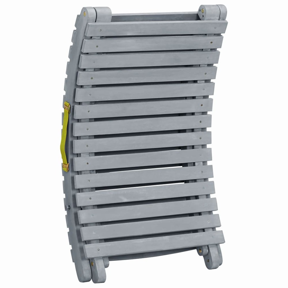 Transat chaise longue bain de soleil lit de jardin terrasse meuble d'extérieur 190 cm avec coussin bois d'acacia solide gris