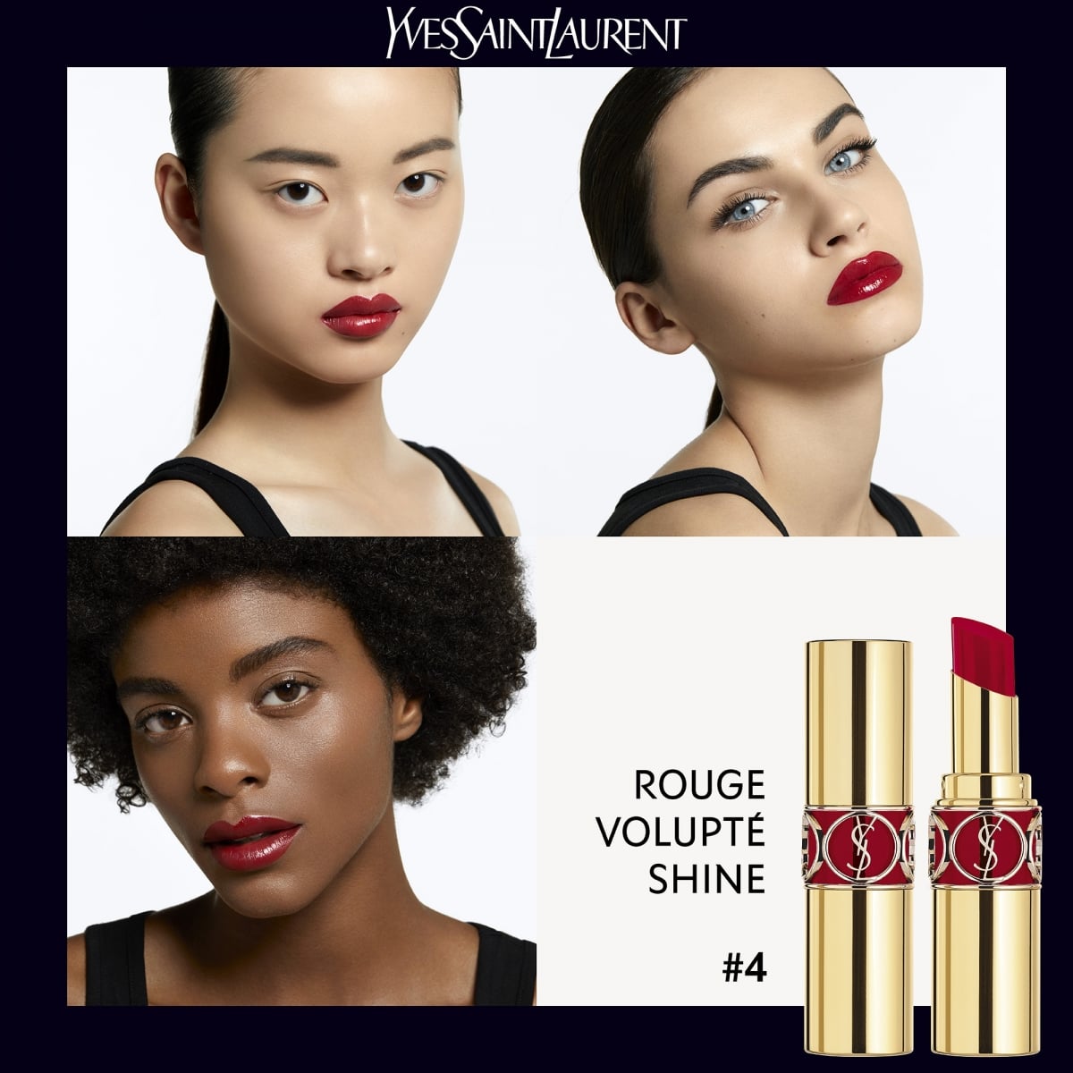 YVES SAINT LAURENT Rouge Volupté Shine Oil-In-Stick Rouge à Lèvres alliant Couleur, Soin et Brillance Longue Tenue