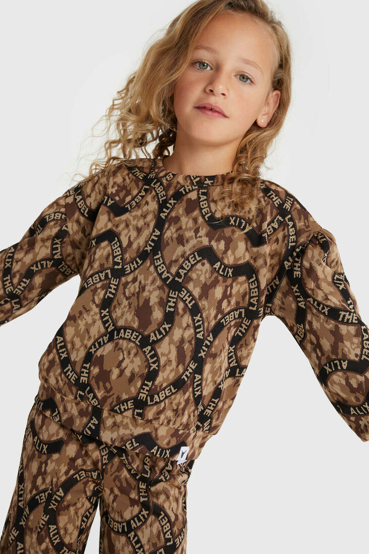 ALIX MINI bruine alix mini sweater knitted animal text jumper
