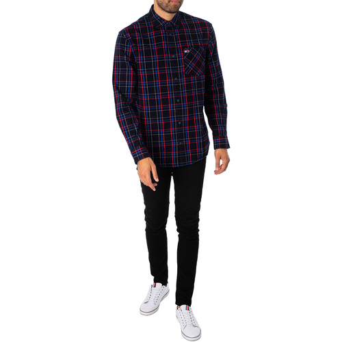 Tommy Jeans - Camisa Clásica A Cuadros Con Bolsillo Multicolor